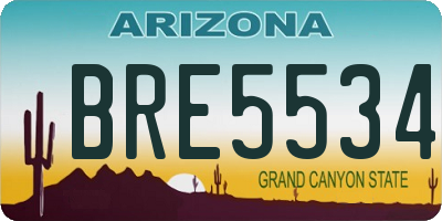 AZ license plate BRE5534