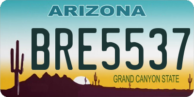 AZ license plate BRE5537