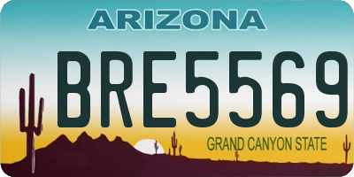 AZ license plate BRE5569