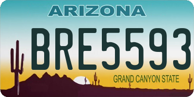 AZ license plate BRE5593