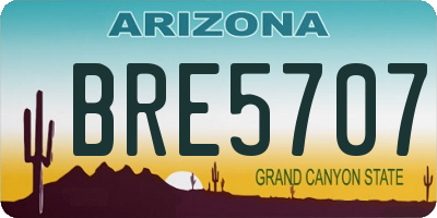AZ license plate BRE5707