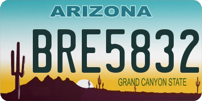 AZ license plate BRE5832