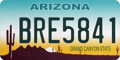 AZ license plate BRE5841