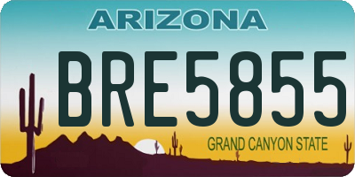 AZ license plate BRE5855