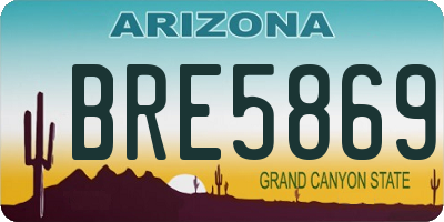 AZ license plate BRE5869