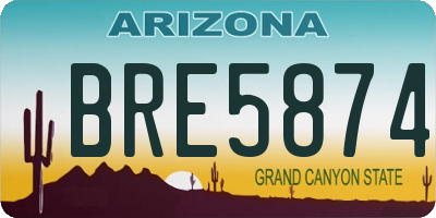 AZ license plate BRE5874