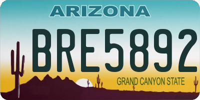AZ license plate BRE5892
