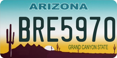 AZ license plate BRE5970