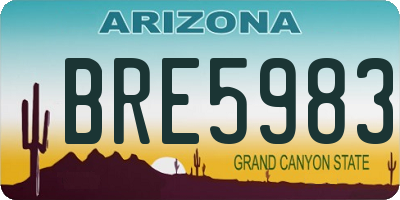 AZ license plate BRE5983