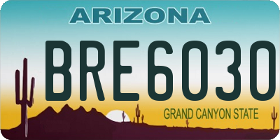 AZ license plate BRE6030