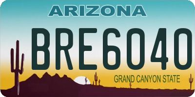 AZ license plate BRE6040