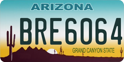AZ license plate BRE6064