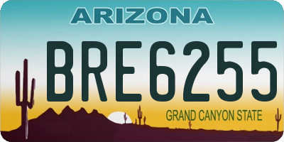 AZ license plate BRE6255