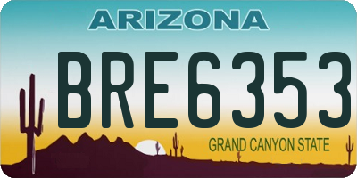 AZ license plate BRE6353