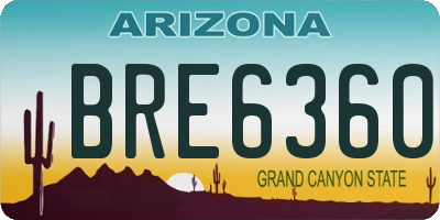 AZ license plate BRE6360