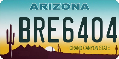AZ license plate BRE6404