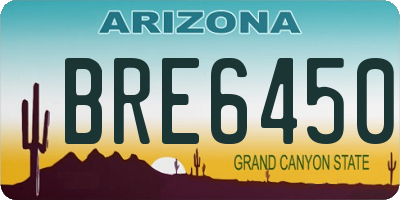 AZ license plate BRE6450