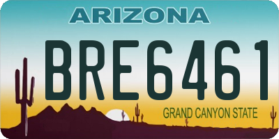 AZ license plate BRE6461