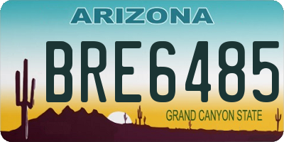 AZ license plate BRE6485
