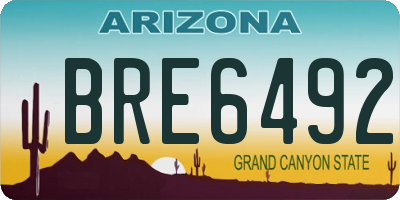 AZ license plate BRE6492