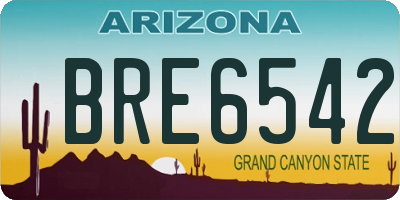 AZ license plate BRE6542