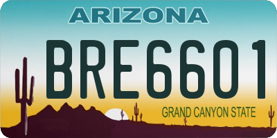 AZ license plate BRE6601