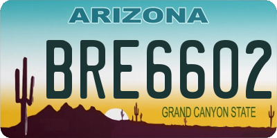 AZ license plate BRE6602
