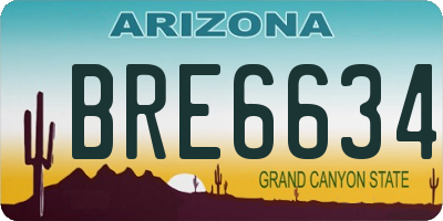 AZ license plate BRE6634