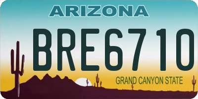 AZ license plate BRE6710