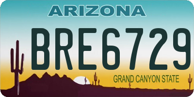 AZ license plate BRE6729