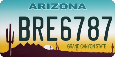 AZ license plate BRE6787