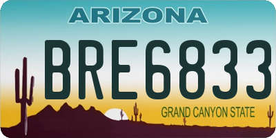 AZ license plate BRE6833