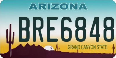 AZ license plate BRE6848