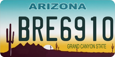 AZ license plate BRE6910