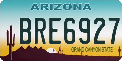 AZ license plate BRE6927