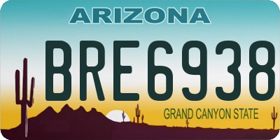 AZ license plate BRE6938