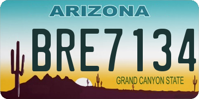 AZ license plate BRE7134