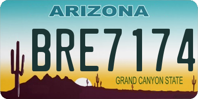 AZ license plate BRE7174