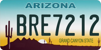 AZ license plate BRE7212