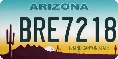 AZ license plate BRE7218