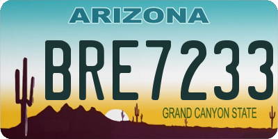 AZ license plate BRE7233
