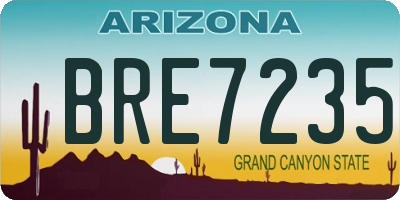AZ license plate BRE7235