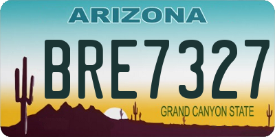 AZ license plate BRE7327