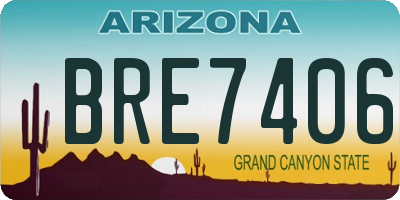 AZ license plate BRE7406