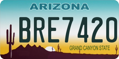 AZ license plate BRE7420