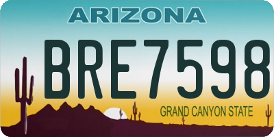 AZ license plate BRE7598
