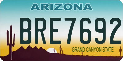 AZ license plate BRE7692