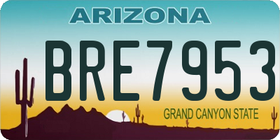 AZ license plate BRE7953