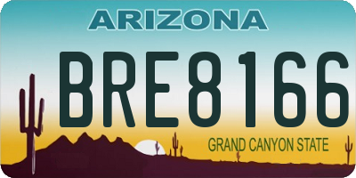 AZ license plate BRE8166