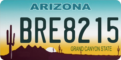 AZ license plate BRE8215
